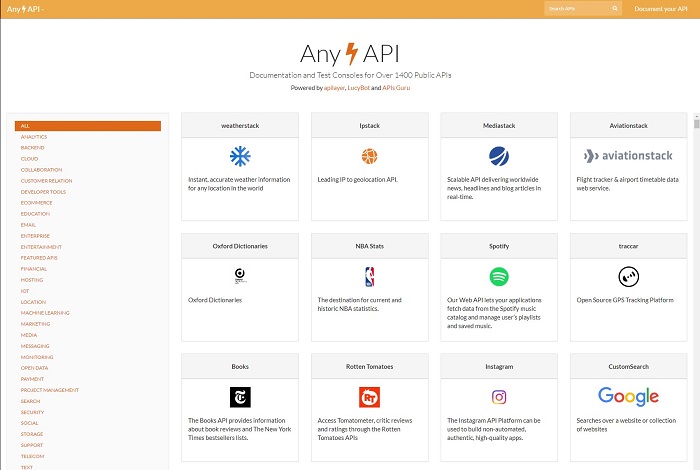 Binlerce API'ye Ait Dökümana Tek Bir Siteden Erişin